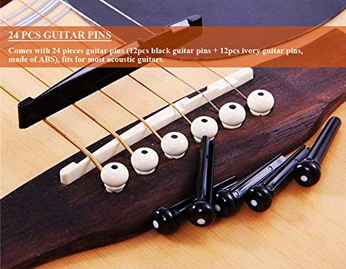 image for DUMEALAGR 24pcs Guitar Bridge Pins with Bridge Pin Puller Remover, Ivo