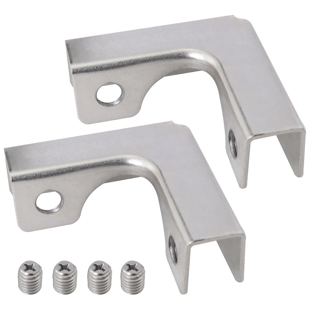 2PCS Silver L Shaped Glass Aquarium Fixing Clip Cold Rolled Iron Reinforcement Clip Glass Aquarium Accessory with Screws for Fixing Display Cabinet Glass Shelves and Aquarium Glass-picture-19