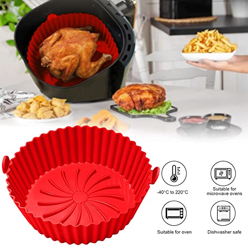 Image of Air Fryer Silicone Pot 7.5in Air Fryer Liners Round Baking Pan for Microwave Oven Roaster Reusable Airfryer Accessories Silicone Cake Pan DIY Pizza Nonstick Bakeware Kitchen Baking Supplies