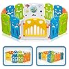 Baby Vivo Baby Box Tweelingbox Kruipbox Krabbelpark Speelbox Veiligheidshek Playpen Baby Kunststof – Colors XL…