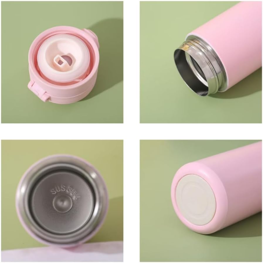 Small Insulated Water Bottle, Stainless Steel, Flask, Small Tumbler, BPA-Free, Leak Proof, Metal Water Bottle for Hot and Cold Drinks, Vacuum insulated bottle for Purse, School11oz (Pink)