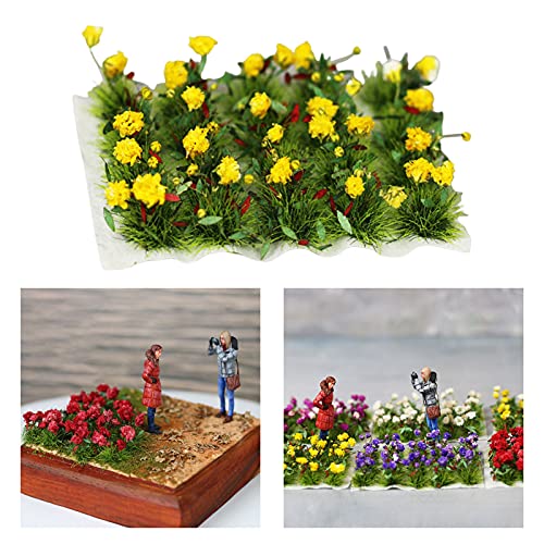 freneci DIY Mini Simulation Blume Cluster Modelleisenbahn Fee Garten Architektur Landschaft Gelände Gras Bausatz Sand… – Bild 3