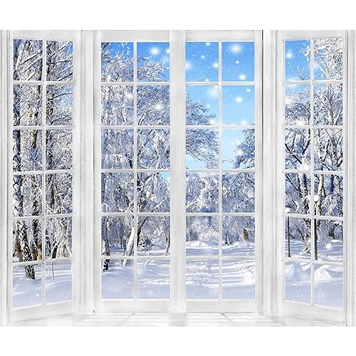 10x8ft Christmas Window Backdrop For Photography Winter Merry Xmas Tree Background Snow Holiday Photobooth Portrait Party Banner Festival Photo Studio Props Supplies 030 - View #4