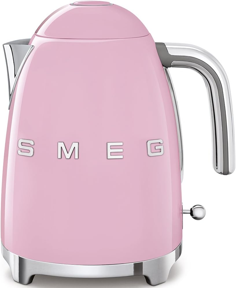 Smeg KLF03PKUS 50's Retro Style Aesthetic Electric Kettle, Pink