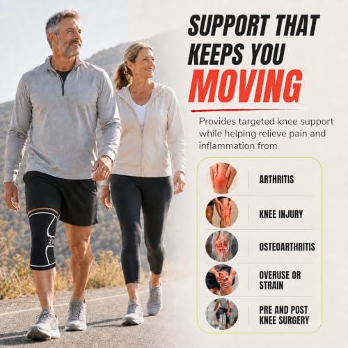 Image of Knee Brace for Men and Women Knee Compression Sleeve Knee Support Wraps for Arthritis Joint Pain Relief, Workout, Swelling, Sports, Circulation, Running, Recovery for ACL & Meniscus Tear
