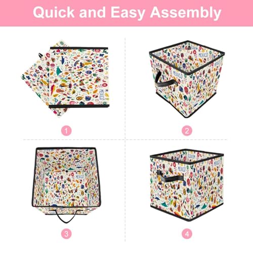 Boîte de rangement pliable en tissu cube pour placard de chambre maison - 6
