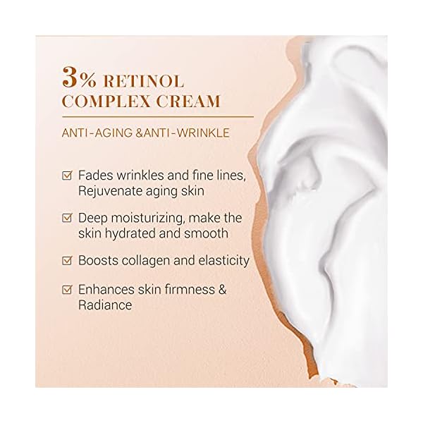 Emieline Retinol Cream for Face, Face Moisturizer with Hyaluronic Acid and Collagen, Day and Night Cream, Anti Aging Cream for Face & Neck, Hydrating, Firming, Reduces Wrinkles, Fine Lines Face Cream
