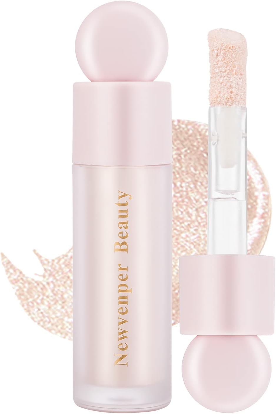 Highlighter with Face Brush Liquid Highlighter Luminizer with Shimmer