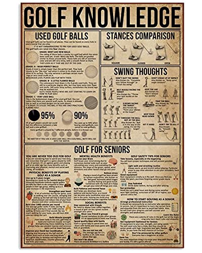 Golf Knowledge Vintage Metal Tin Sign Wall Decor Metal Mancave Garage Plaque Pub Poster Home Decor 8X12Inch #TOP20