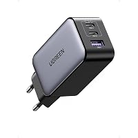 UGREEN Nexode 65W Caricatore USB C Ricarica Rapida di 3 Porte Alimentatore Compatibile