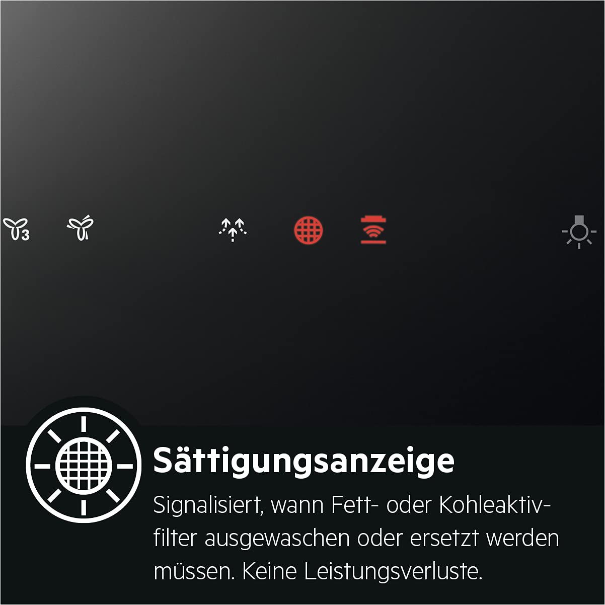 AEG Serie 7000 Kopffreie Wand-Dunstabzugshaube 60 cm Hob2Hood Abluft Umluft 500 m³/h Touch-Bedienung Schwarz DVE5661HB