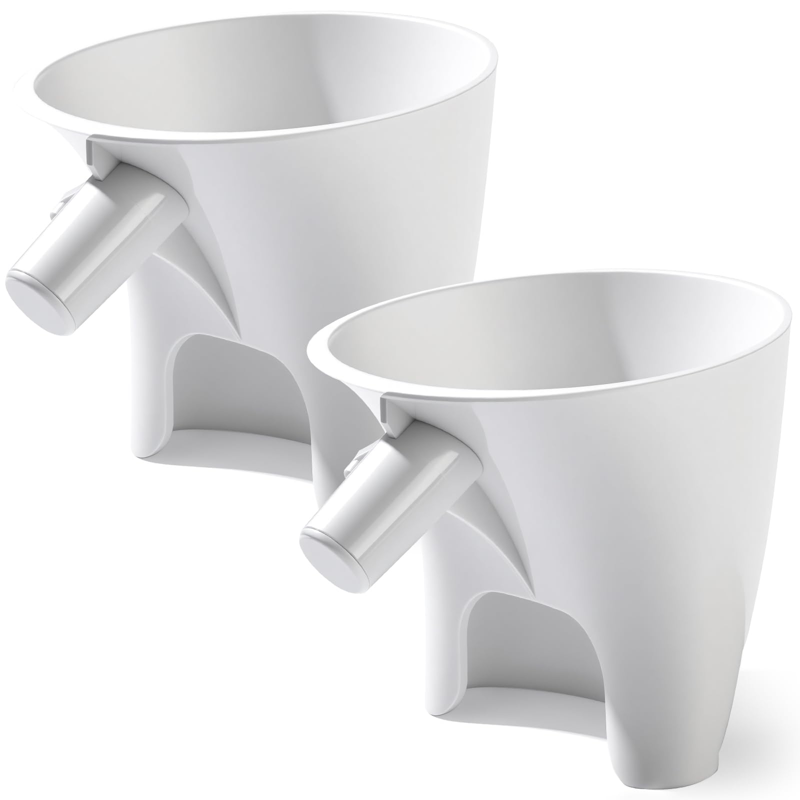 2 Pcs Flour Funnel for Kitchen Aid Mixer, for Kitchen Aid Artisan Ksm150 4-Quart Tilt-Head Stand Mixer, Plastic Powder Funnel,for Liquid and Both Flour, Prevents Spills and Messes (White)