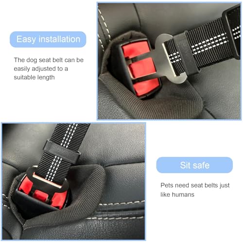 Gentpovth Cinturon Seguridad Perro Coche, Pack 2 Cinturón Perro Coche con elástico y Fuerte mosquetón, Arnés del Cinturón de Nylon Ajustable Universal, para Todas Las Razas Perros y Gatos - imagen 6