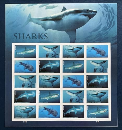 Sharks Postage Stamps Sheet of 20