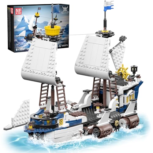 Mould King 10147 bloques de sujeción, nave, barco pirata, bloques de construcción, velero, maquetería, nave espacial, juguete de construcción con accesorios, regalo para adultos y niños (1281 piezas)