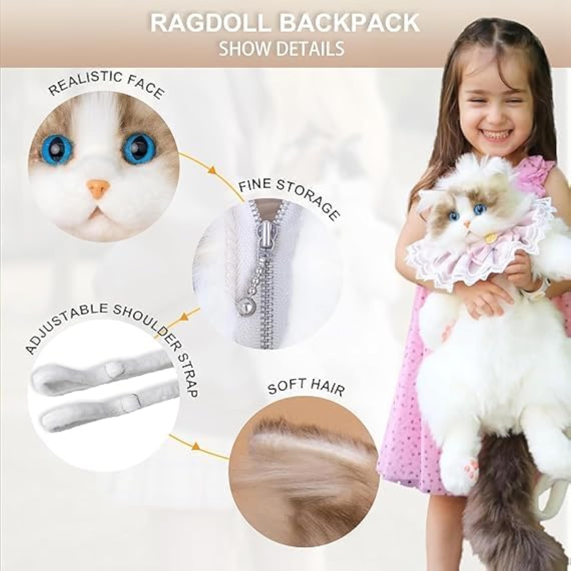 Cat Shaped Travel Backpack for Shopping and Parties