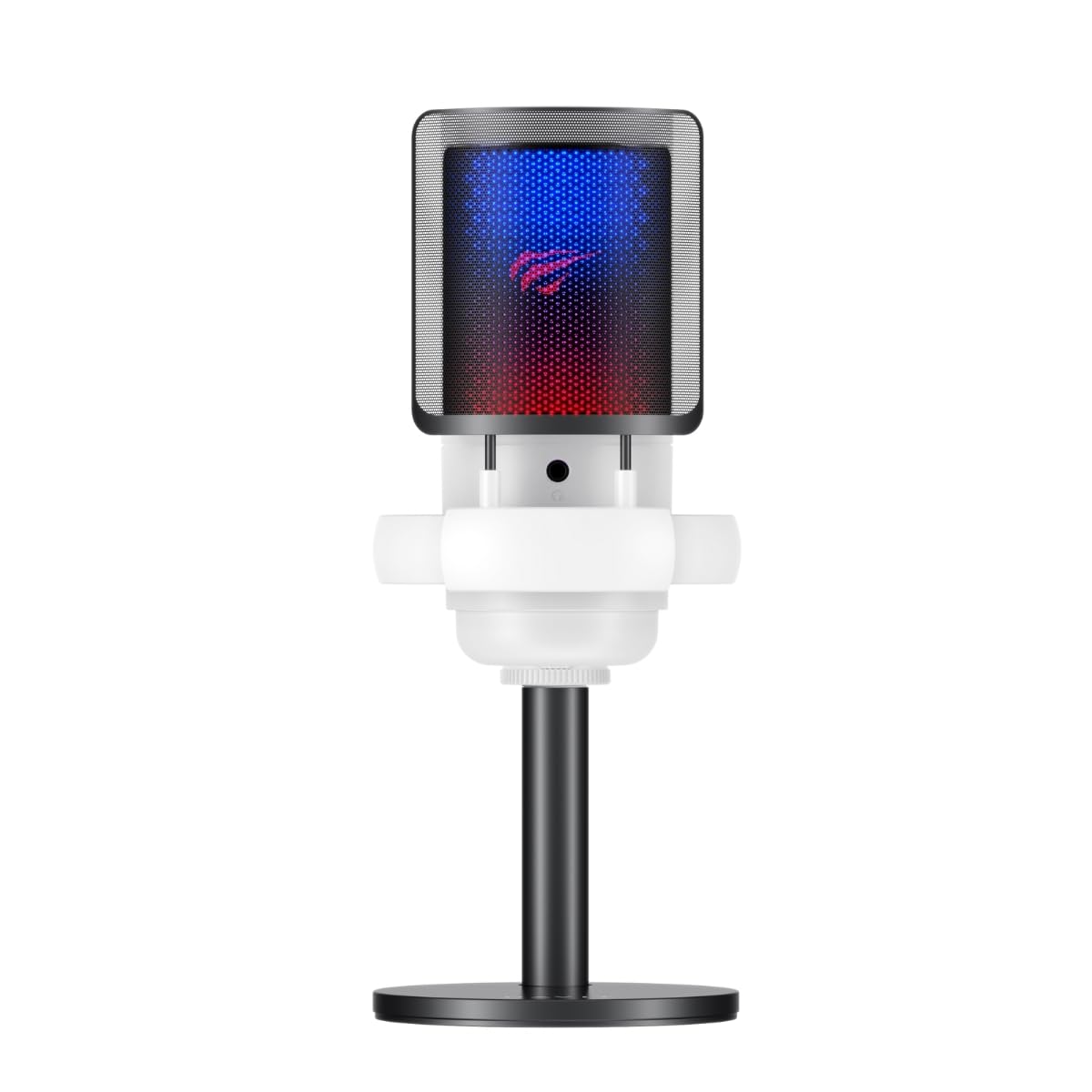Havit Gamenote GK50 RGB Yayıncı Mikrofon - 24bit/192kHz - Kardioid - Gürültü Engelleme - Type-C + 3.5mm - Beyaz