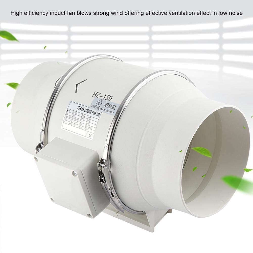 Ejoyous Ventilador de Tubería de 100 mm, 540 m³/h Flujo Mixto, Ventilador de Tubería con de Salida de Aire Potente para Ventilación de Viviendas, Enchufe Europeo de 220 V (6 pulgadas)