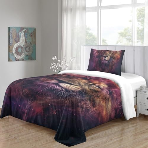 Housse de couette Lion microfibre douce lavable pour literie ado - 5