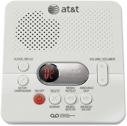 AT&T Digital Answering System, w/Min Record Time, White (1740)