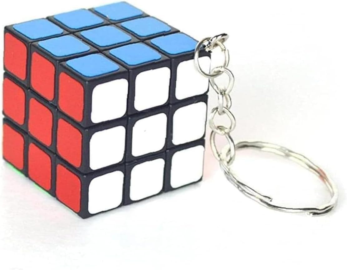 Mini Cube Keychain, Multicolor, Plastic, Sequential Puzzle, Keychain Style, 1 Count