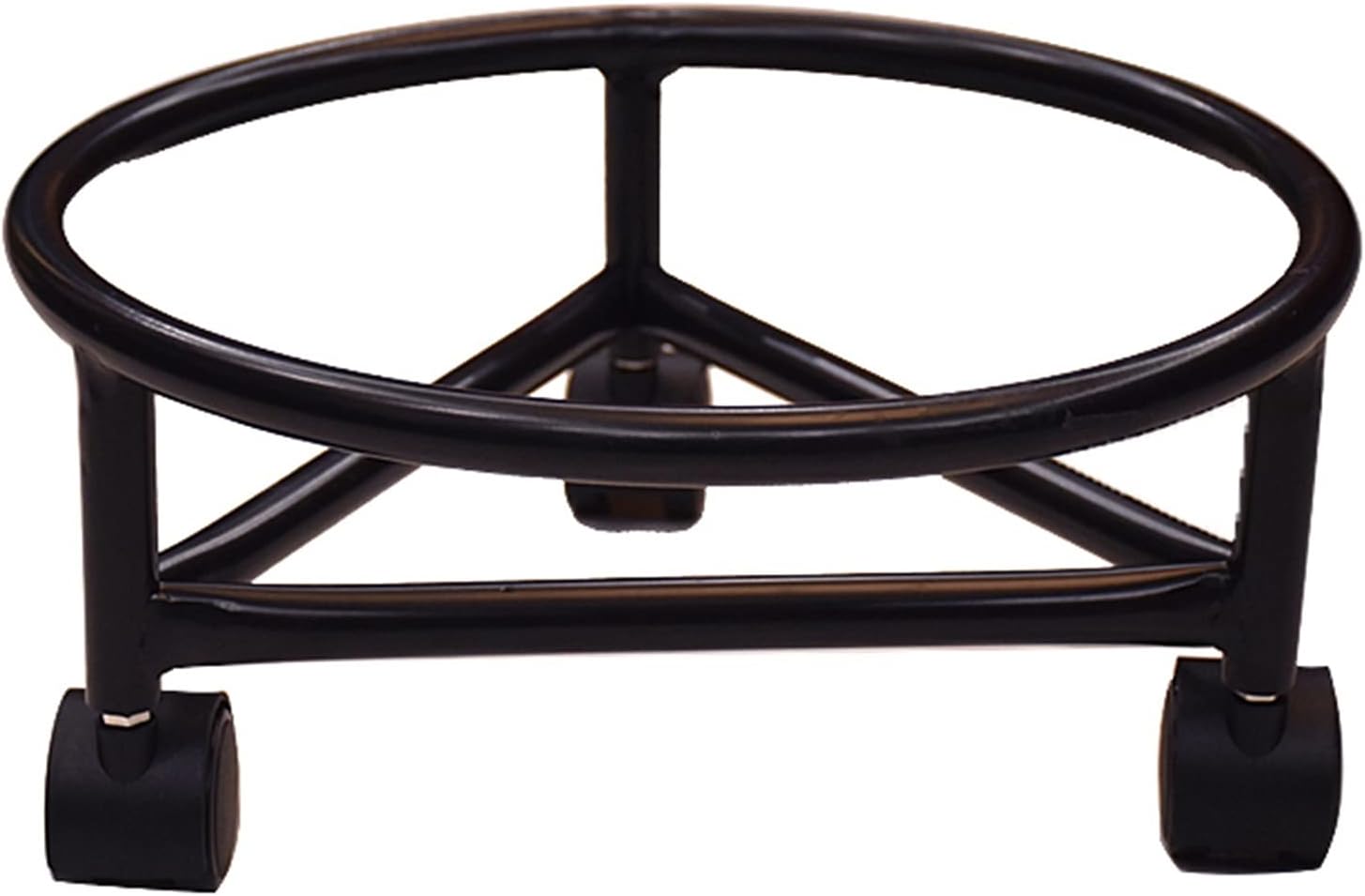 Wooden Vase Base Metal Plant Caddy Potted Plant Stand with Wheels Plant Dolly Holder with Locking Round Flower Pot Rack on Rollers Planter Trolley 11in Wooden Vase Stand