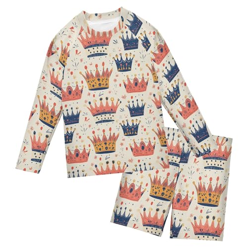 Crown Baby Boys' Toddler Long Sleeved Rashguard Swim Bathing Suit Set B0404738
