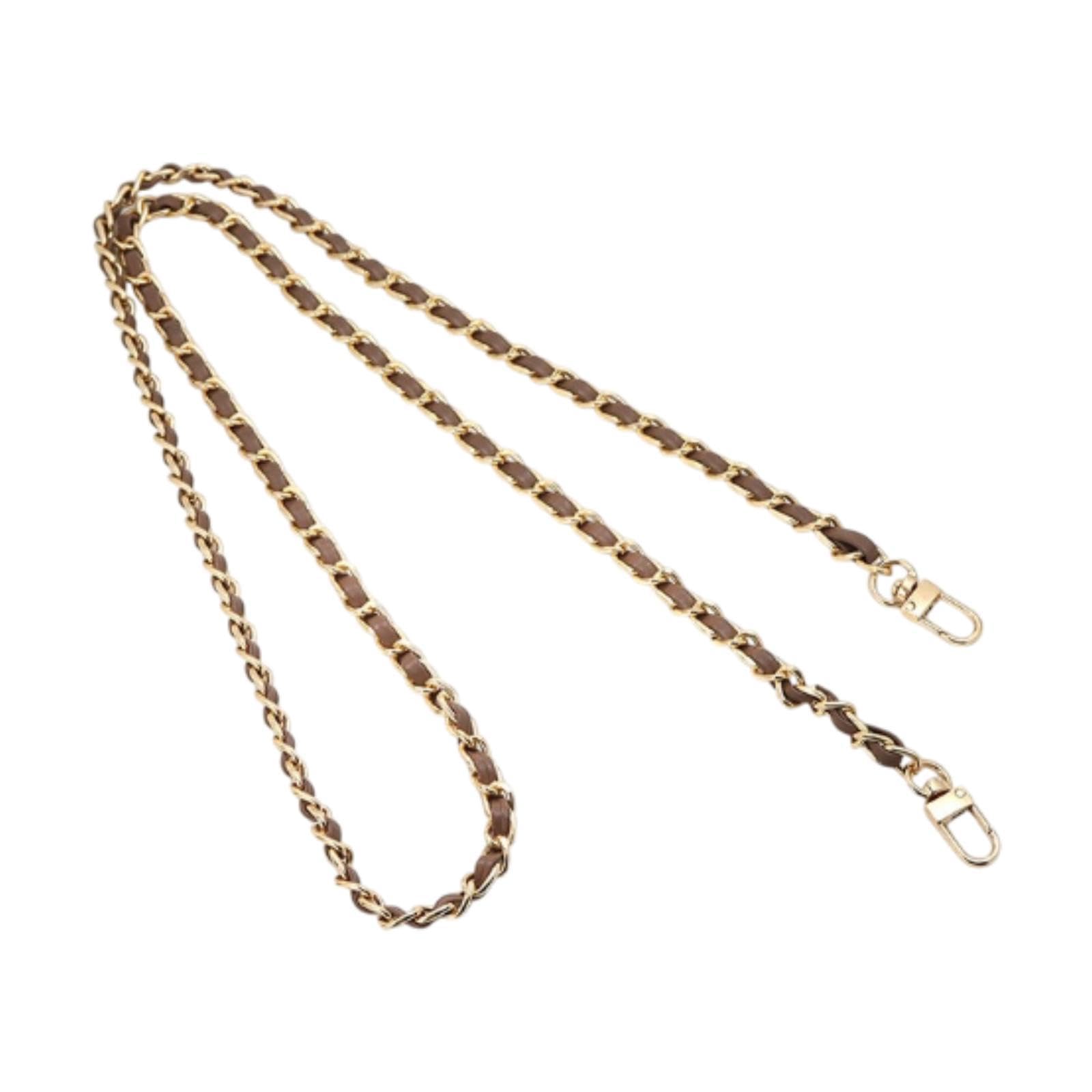 NIVAA Purse Chain Strap with Buckle Shoulder Strap for Shoulder Bag Wallet Handbag Gold Chain Coffee-image-17