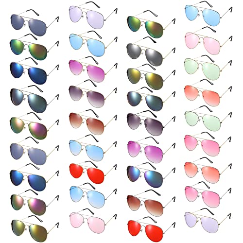 Mepase 36 Pairs Classic Sunglasses for Men Women Oversized Driving Sun Glasses Bulk Summer Classic Mirrored Sunglasses