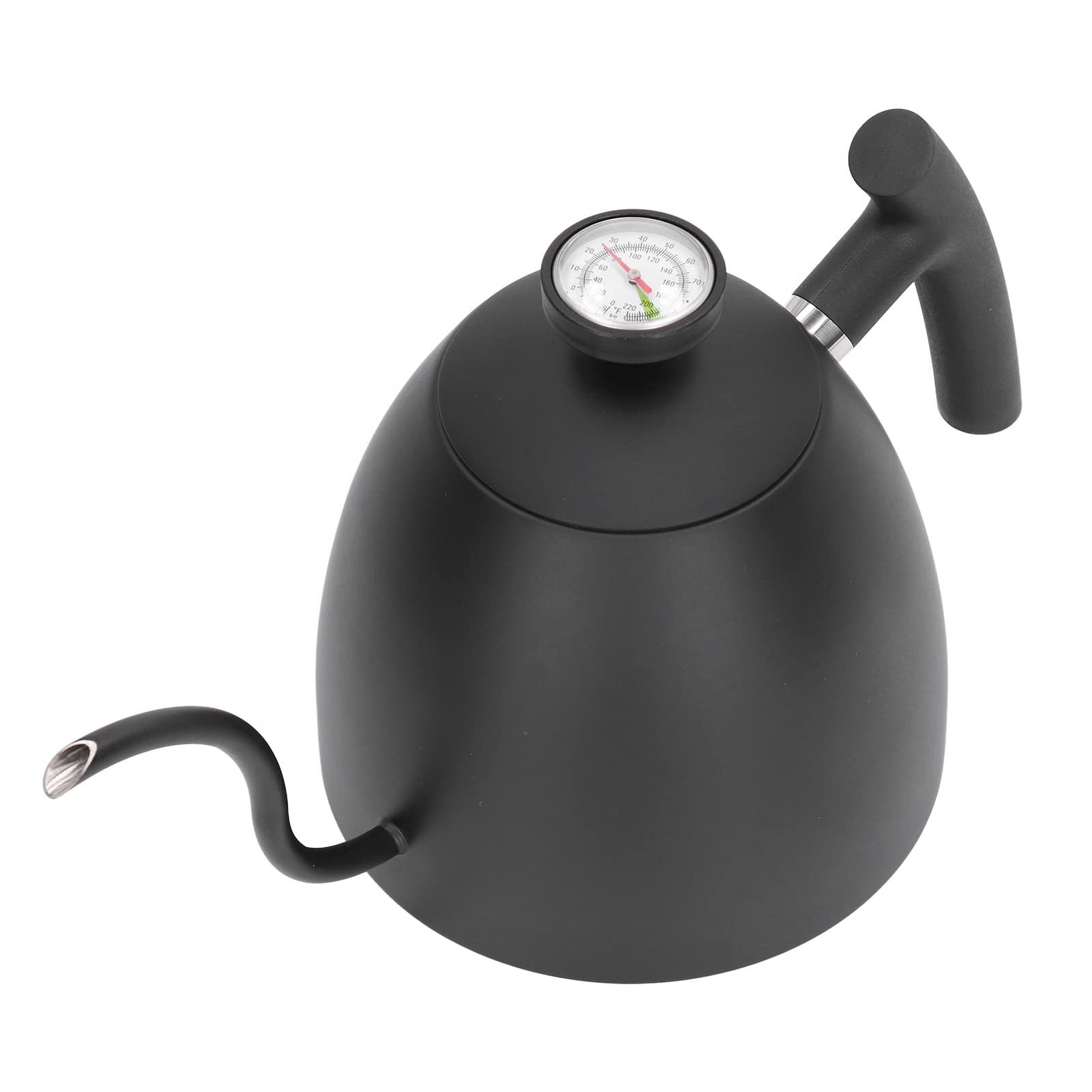 Macchinetta del Caffe Design a Collo di Cigno Capacità 800 ML Termometro Incorporato Acciaio Inox 304 Bollitore Adatto per Induzione Piani di Cottura Compresi Quelli a Gas