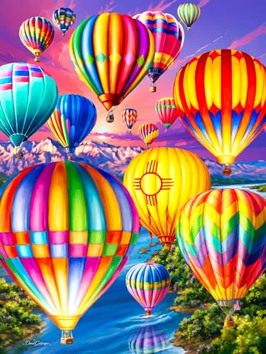 Puzzle Springbok Magical Flight 1000 piezas para adultos - Hermosos globos aerostáticos miniatura 1