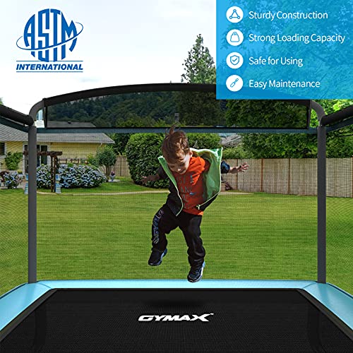GYMAX Trampoline for Kids, 6FT Toddler Trampoline with Swing & Enclosure Safety Net, ASTM Approved Rectangle Recreational Trampoline for Indoor/Outdoor, Birthday for Baby Boys & Girls - Image 4