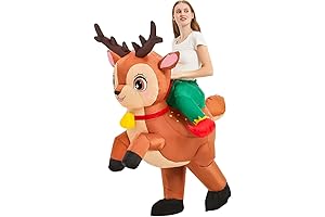 Festive Inflatable Riding Reindeer Costume for Adults