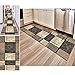 Produktbild Hciszl Teppich Läufer Flur Grau Braun 80x300cm Korridor rutschfest Waschbar Küche Geometrisches 3D-Druckmuster Nach Maß Modernes Schlafzimmer Bettumrandung Teppich