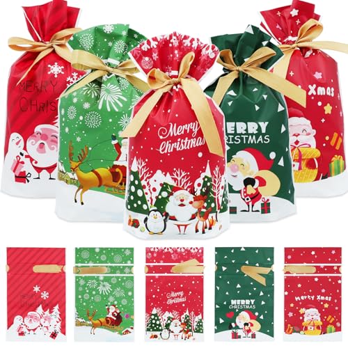 CHEESANHERR Bolsas de Regalo Navidad, 30 Piezas Bolsas de