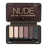 BYS On-The-Go Eyeshadow Palette,Six Shades with Mirror and Applicator, Nude
