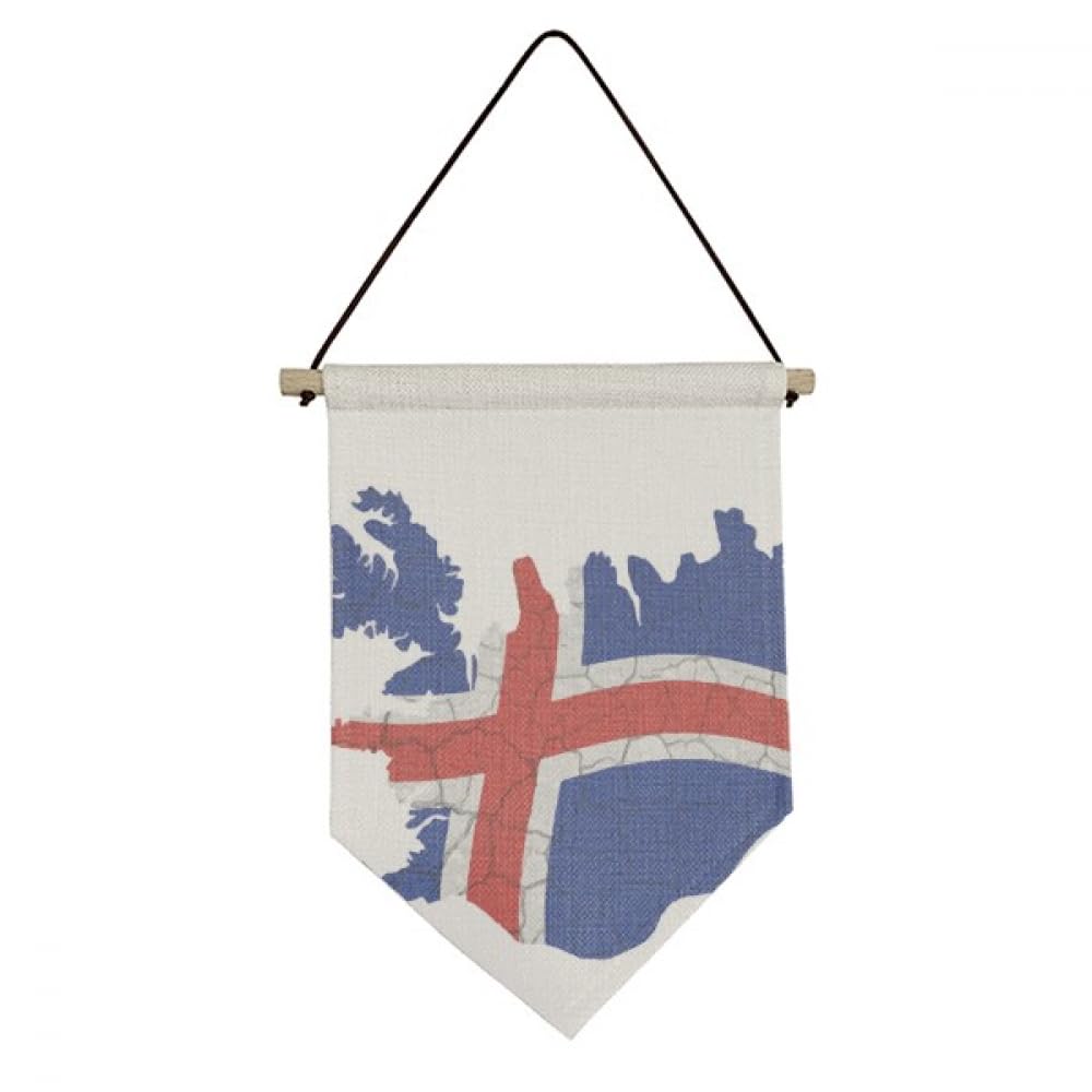 Drapeau de l'Islande suspendu en toile pour décoration murale intérieure 40x60cm