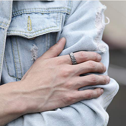 Casdan 4 Pcs Mens Vintage Open Rings For Men Angel Wings Adjustable Ring Set #TOP5