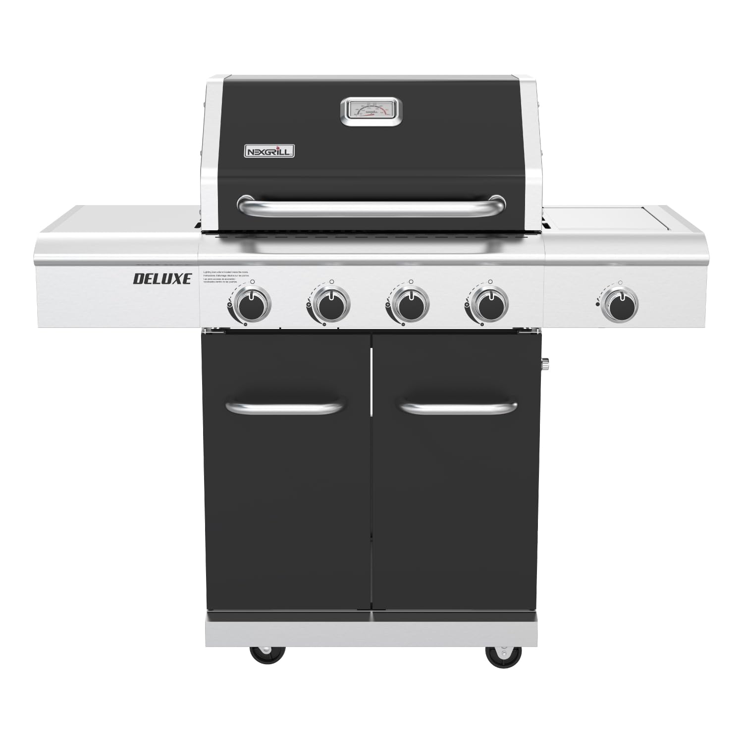 Nexgrill 4-Burner Dual Fuel Gas Grill with Side Burner and Griddle Insert, 626 SQ In Total Cooking Space, 59,000 BTUs Output, BBQ Grill Perfect for