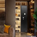 TANGZON 57’’/145cm Rifle Gun Cabinet, 5-Gun Long Gun Safe Box for Rifle & Shot Gun with Digital Keypad, Emergency Keys, Ammo Lockbox & Storage Pockets, Anti-Theft Gun Security Safe for Home Office - Image 7