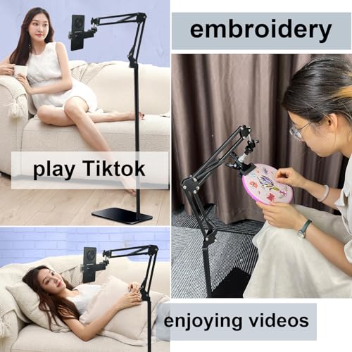 Image of Embroidery Hoops Stand,Rotate Hand Embroidery Floor Stand Embroidery Hoop Holder Stand Can Move Freely Hand Embroidery Stands Floor Cross Stitch Hoop Stand Suitable for