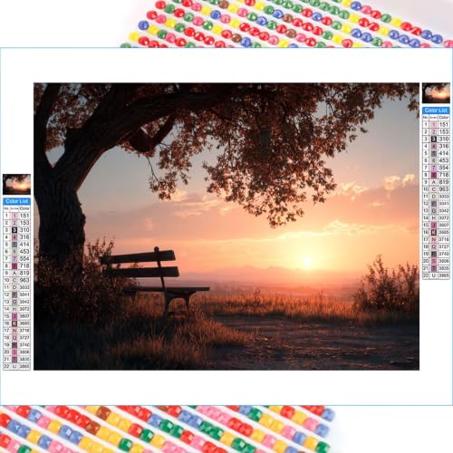 Peinture diamant coucher de soleil pour illuminer votre décoration murale de salon ou chambre