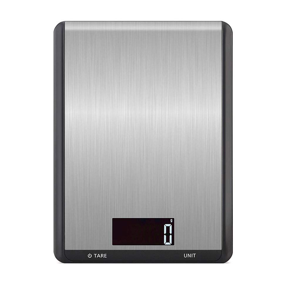 HPTHLY 10kg Electronic Kitchen Scales,Ultra-Thin Waterproof Stainless Steel Platform Scale,Household Food Baking Weighing Scale Scales (Black-10kg)
