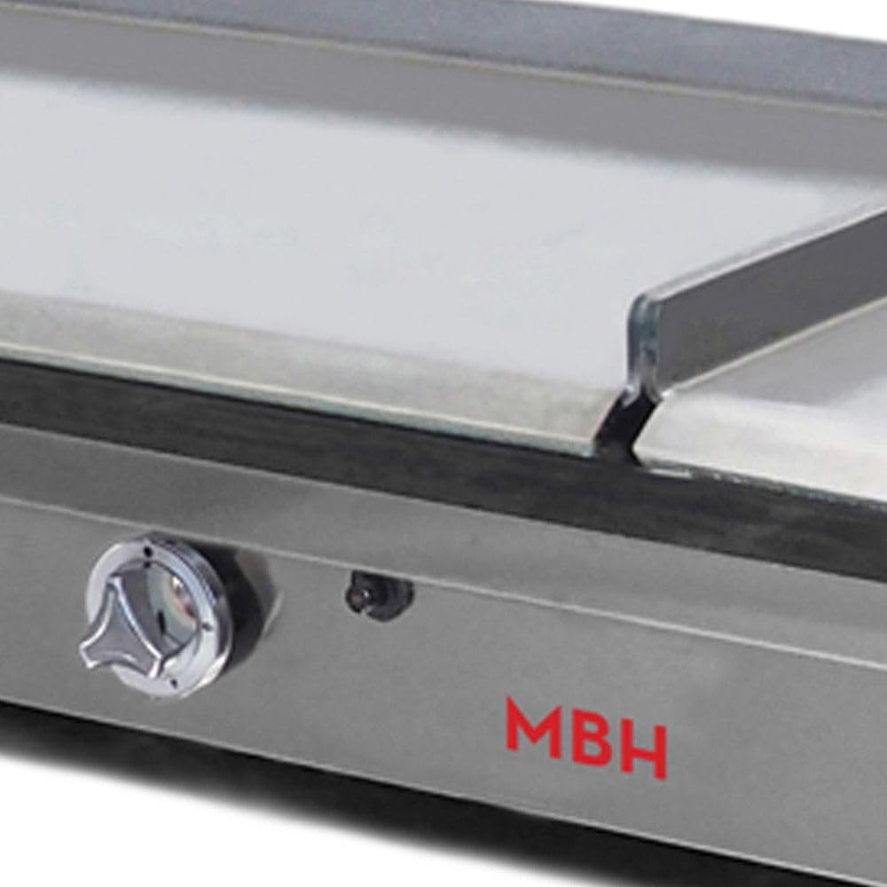 MBH - Plancha à gaz industrielle 800 x 400 + 400 x 400 mm économique pour hôtellerie. Fry Top deux zones professionnelles en acier laminé pour bar et restaurant.