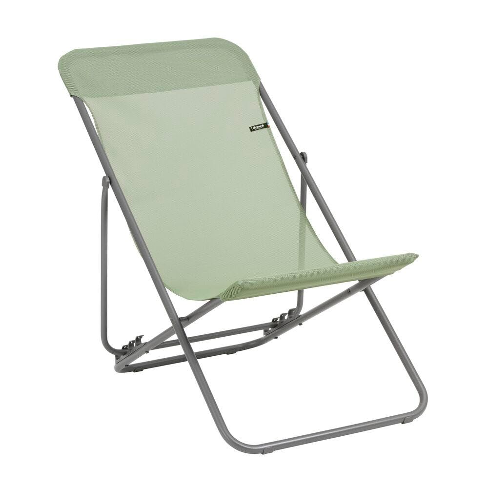 Lafuma MOBILIER - Transat Jardin Pliable - Chilienne Multi-Positions : Largeur 52 Cm - Transatube 2 - Batyline® Iso - Vert Moss - Fabriqué en France - LFM2764_8557 - Garantie 5 Ans - L.83xl.56xH.91cm