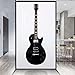 White Black Window Film No Glue Privacy Glass Film Guitar Monochrome Musicalstrument Glass Windows Frosted Matte Window Sticker Modern Style 31.5Wx62.9L-inch