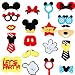 MALLMALL6 Mickey Photo Booth Props Party Table Centerpieces Decorations Kids Birthday Party Favor Dress-up Accessories and Theme Party Decorations - 21 Count