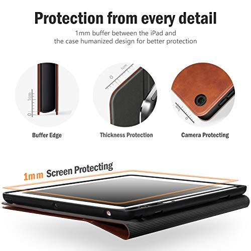 Antbox Case For Ipad 9Th Generation/Ipad 8Th Generation With Pencil Holder Vegan Leather Smart Cover For Ipad 10.2'' 9Th/8Th/7Th Gen (Brown) #TOP7