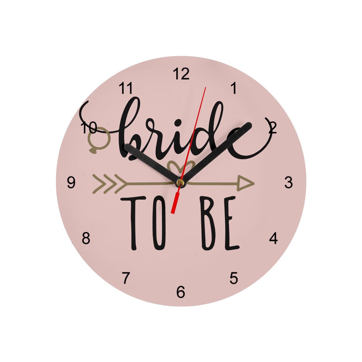 Horloge en verre Bride to Be rose de 20 cm pour réussir sa décoration de fête de mariage