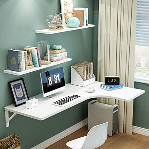 Corner Folding Computer Table, Drop-Leaf Wall-Mounted Dining Table Computer Table Desk Wall Table Study Table Double Support Side Table Cover